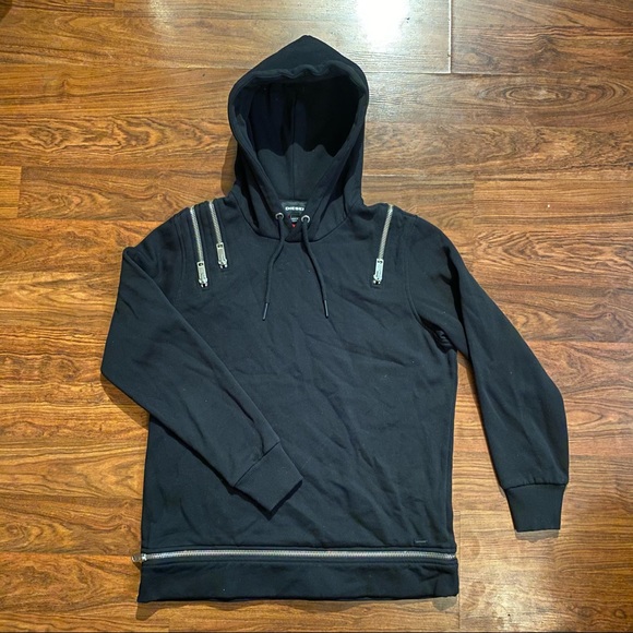 NWOT - DIESEL multi-zip tech heavy weight hoodie - Sz Small - Picture 1 of 6